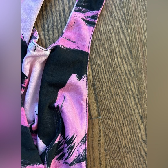 The Fashion Poet Ruched One Shoulder Dress In Black Multi Size Medium NWOT - Picture 6 of 9